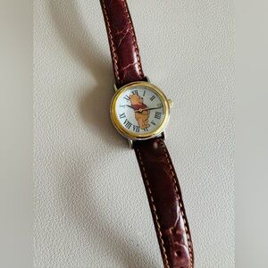 Vintage Timex Winnie the Pooh watch.  Genuine leather original watchband. Ladies